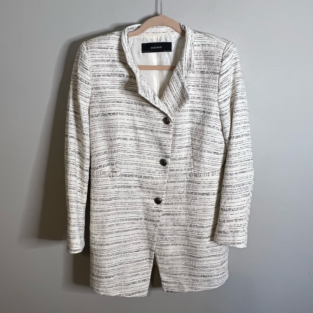 Zara Black and White Blazer